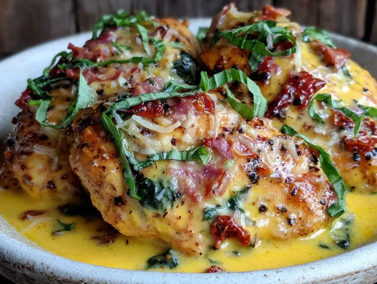 creamy slow cooker tuscan chicken preparation steps