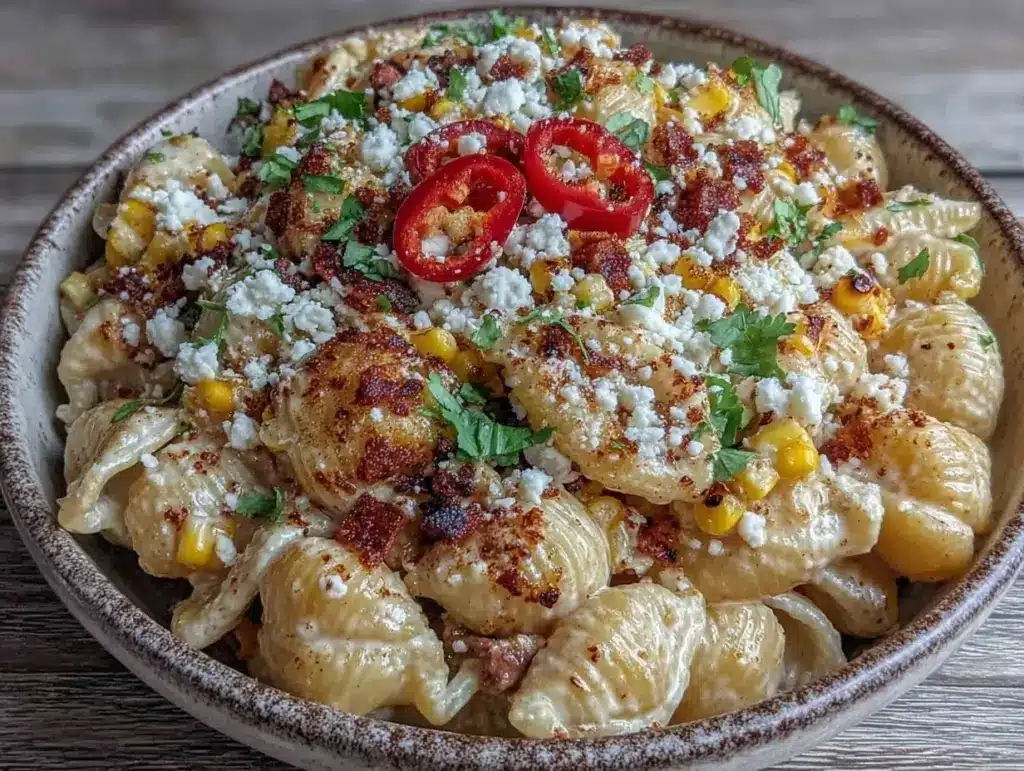 creamy street corn pasta salad - featured image