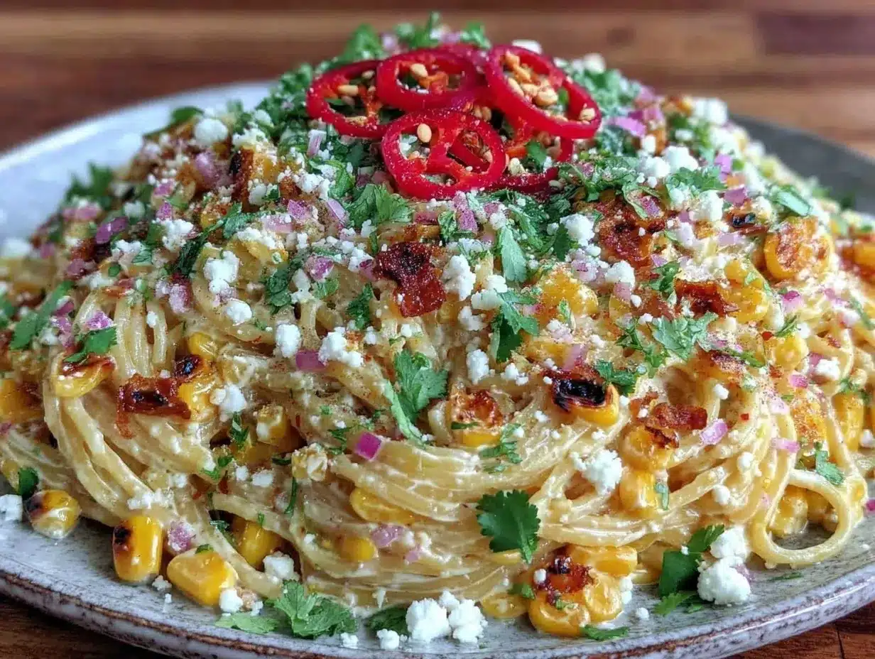 creamy street corn pasta salad preparation steps