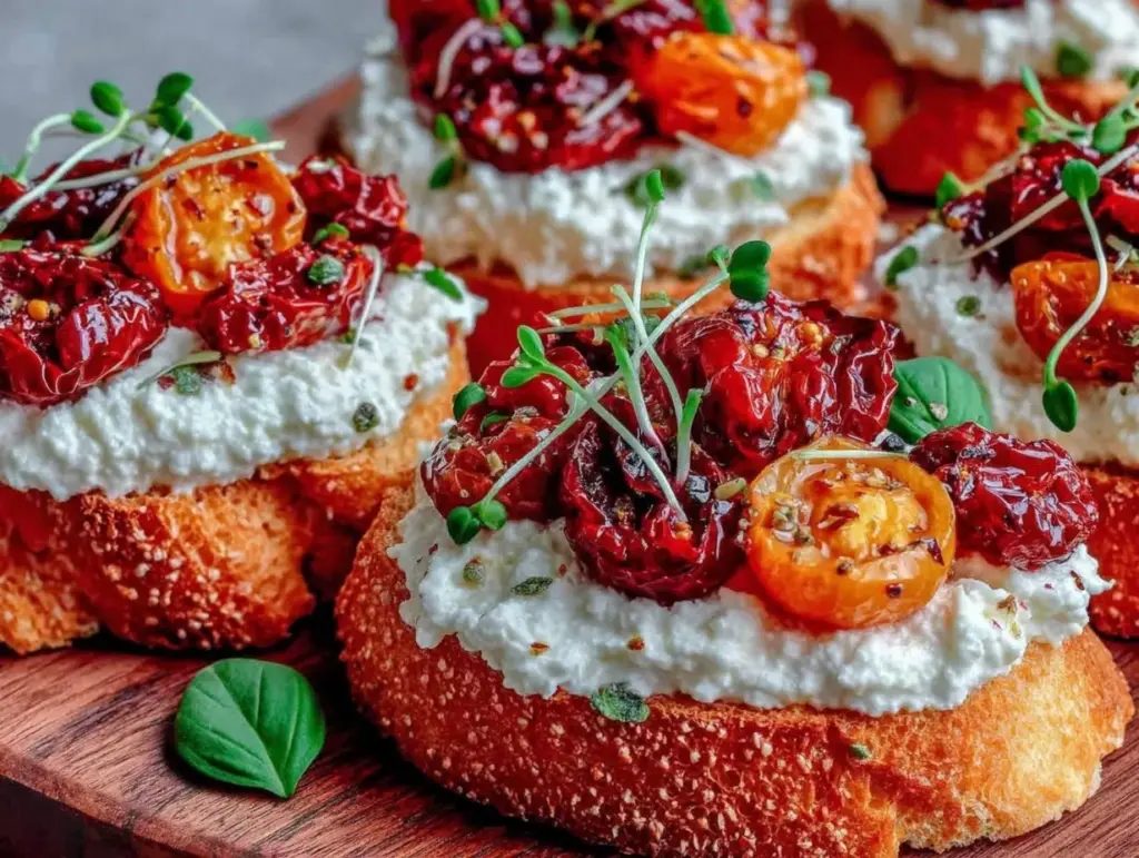 creamy whipped ricotta crostini - featured image