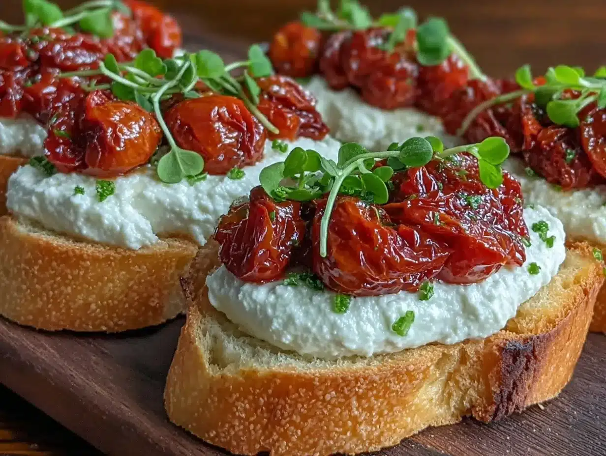 creamy whipped ricotta crostini preparation steps
