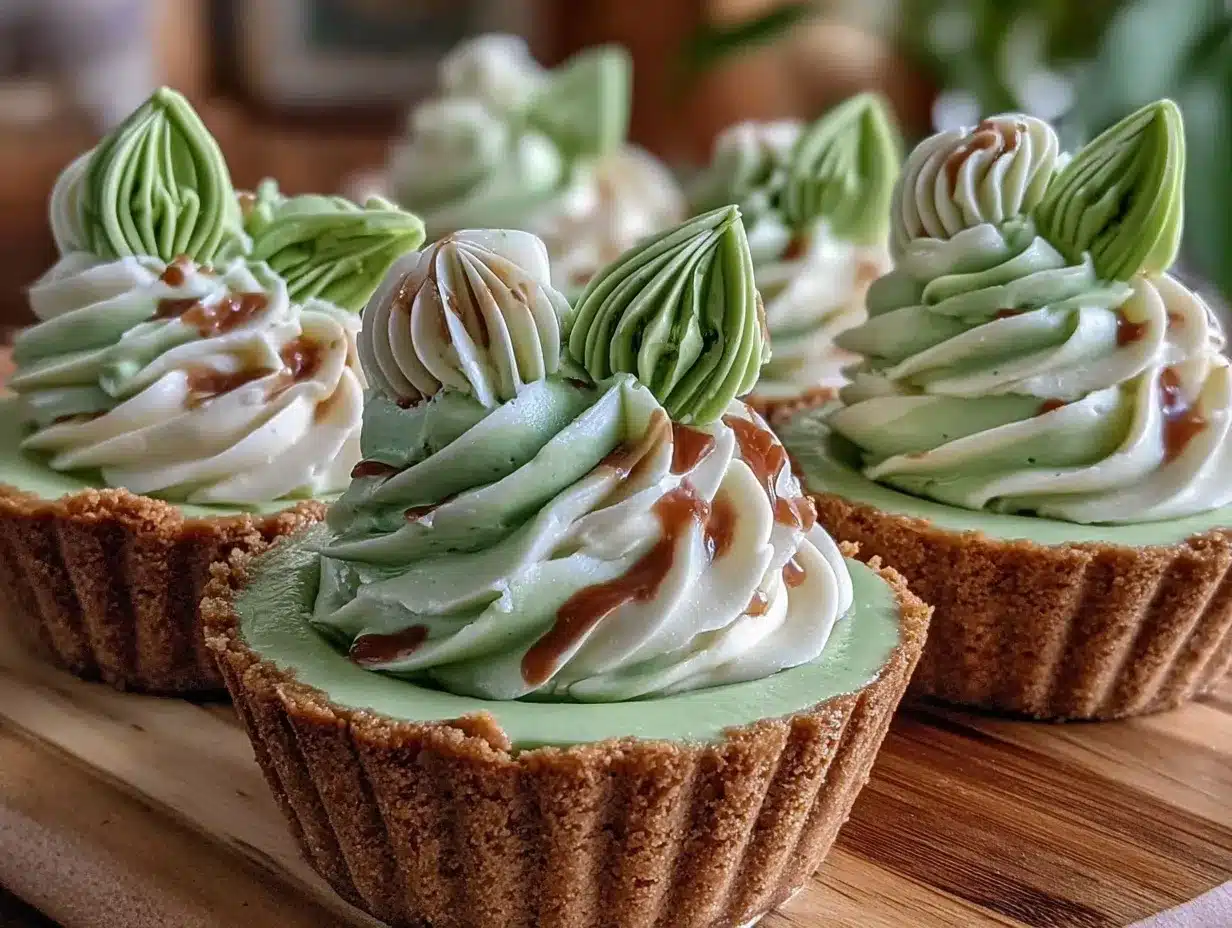 Creamy Yoda Matcha White Chocolate Cheesecake Cups preparation steps