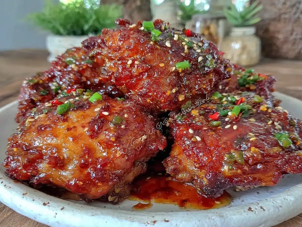crispy air fryer honey garlic chicken thighs preparation steps