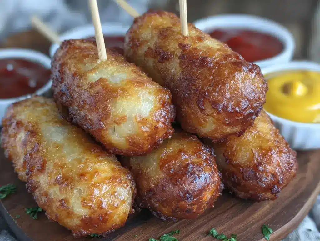 crispy air fryer mini corn dogs - featured image