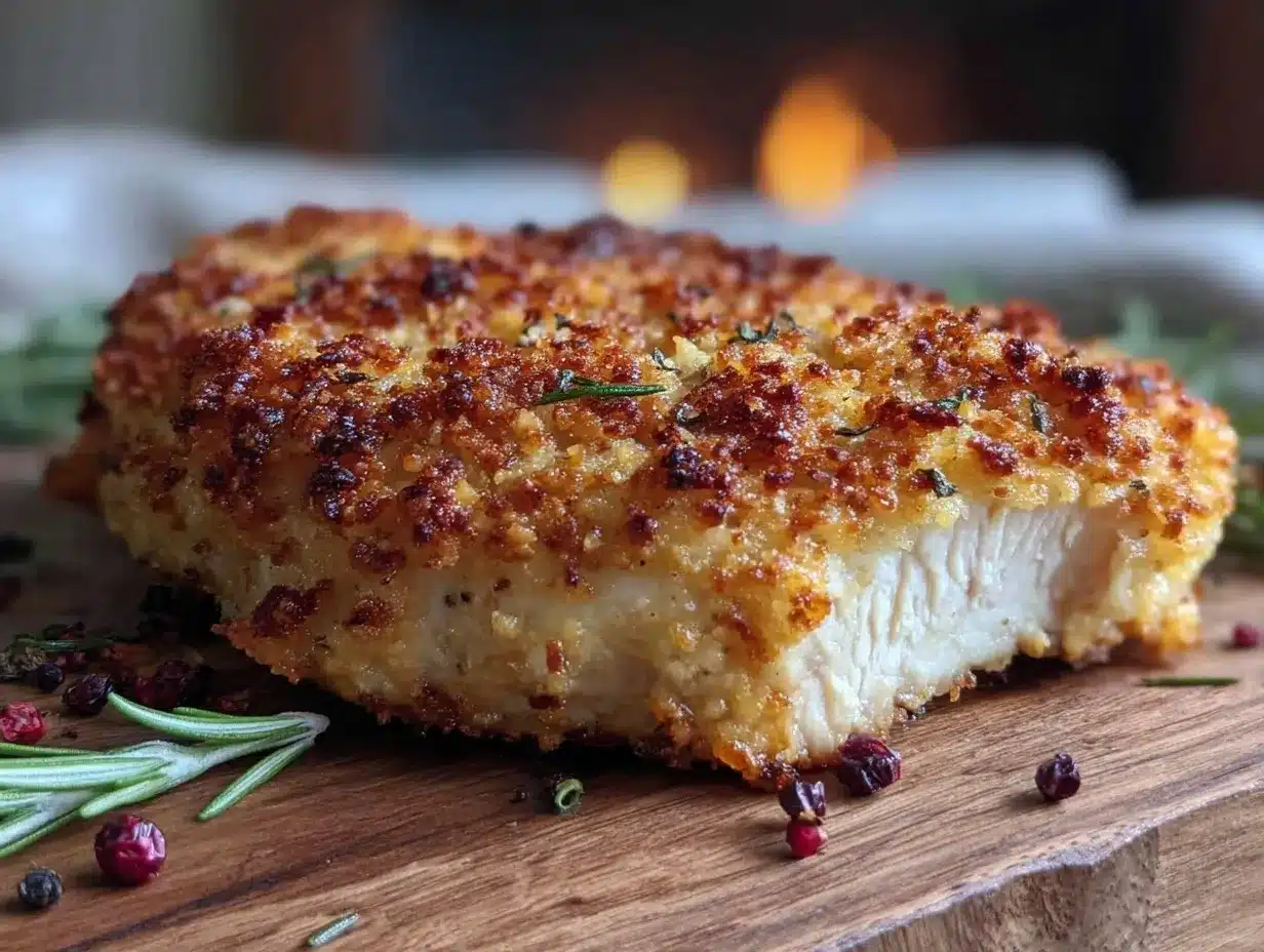 crispy baked Parmesan crusted chicken breast preparation steps