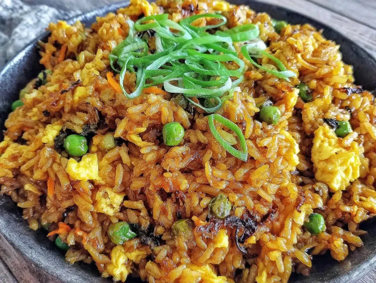 crispy Blackstone griddle fried rice preparation steps