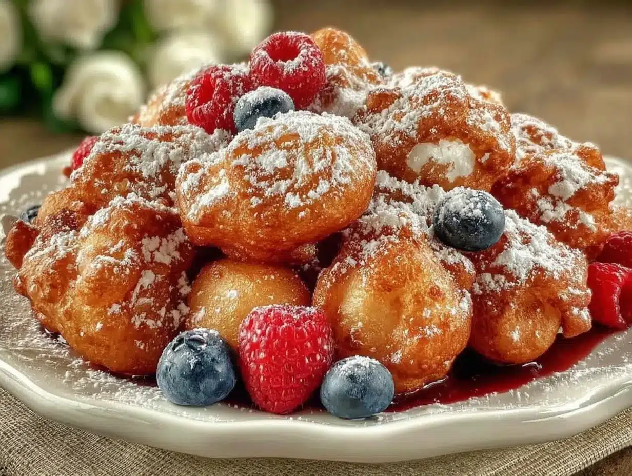crispy patriotic funnel cake bites preparation steps