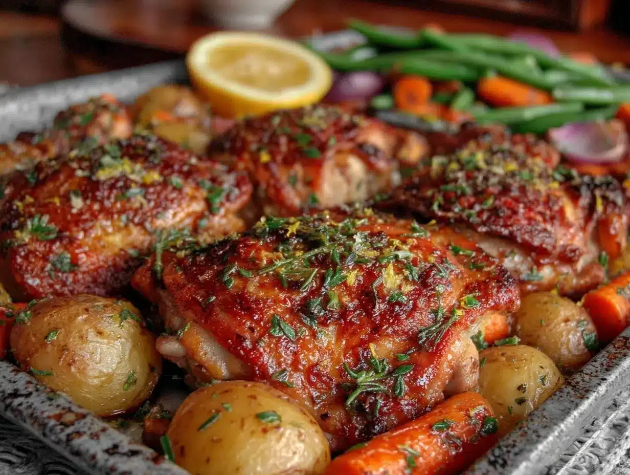 crispy sheet pan lemon herb chicken preparation steps