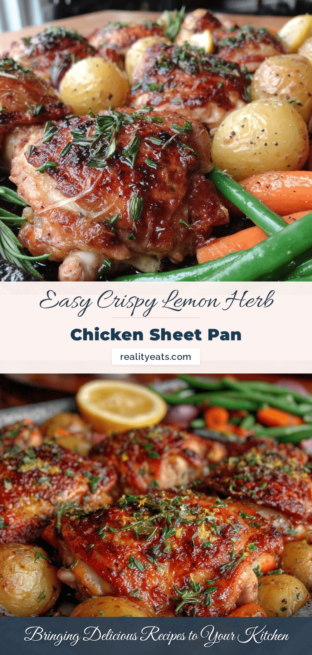 crispy sheet pan lemon herb chicken recipe