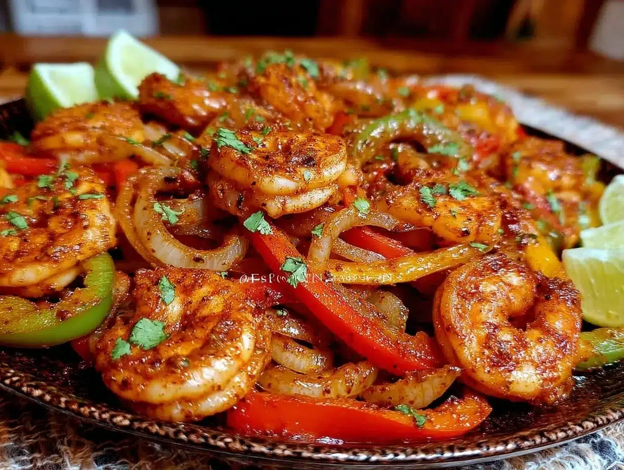 crispy sheet pan shrimp fajitas preparation steps