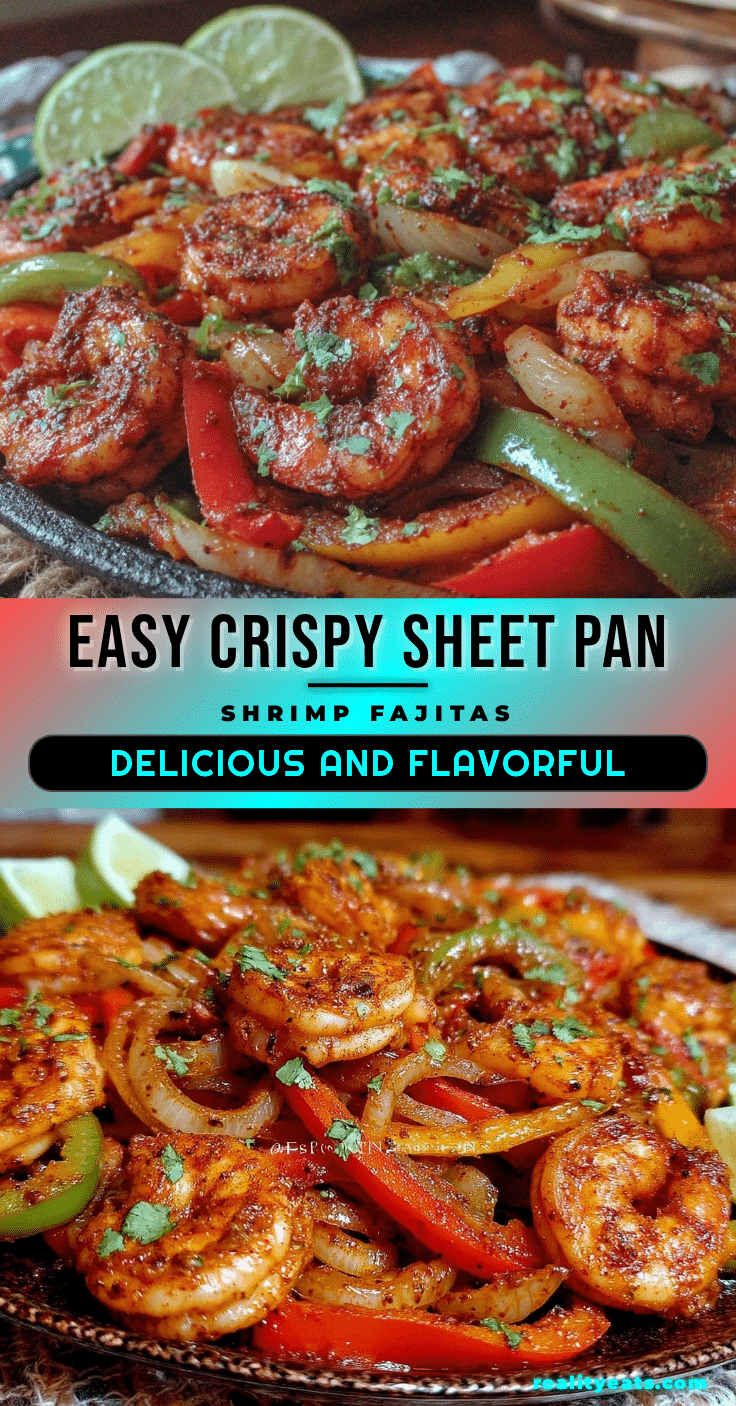crispy sheet pan shrimp fajitas recipe