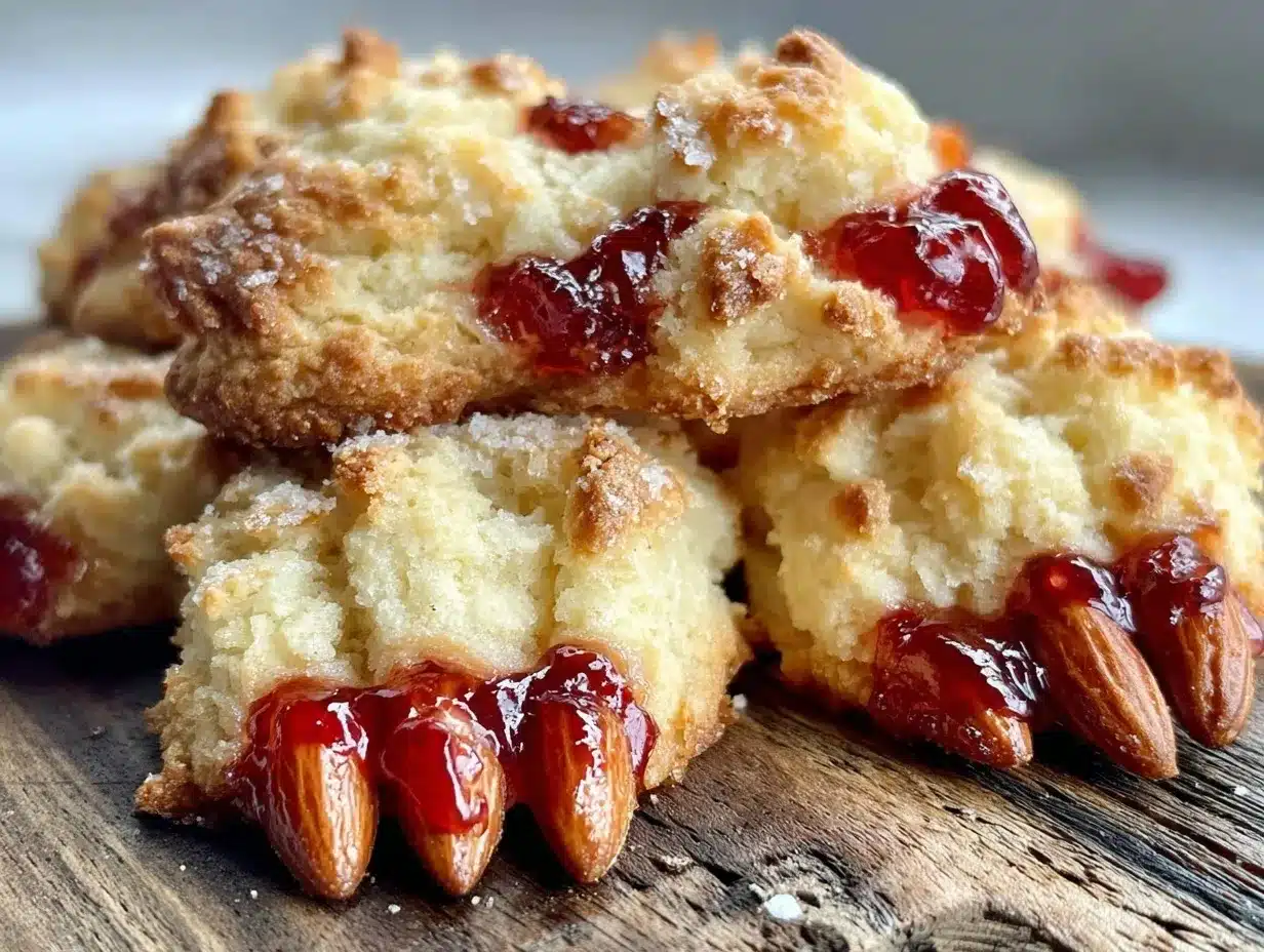 crispy witch finger shortbread cookies preparation steps