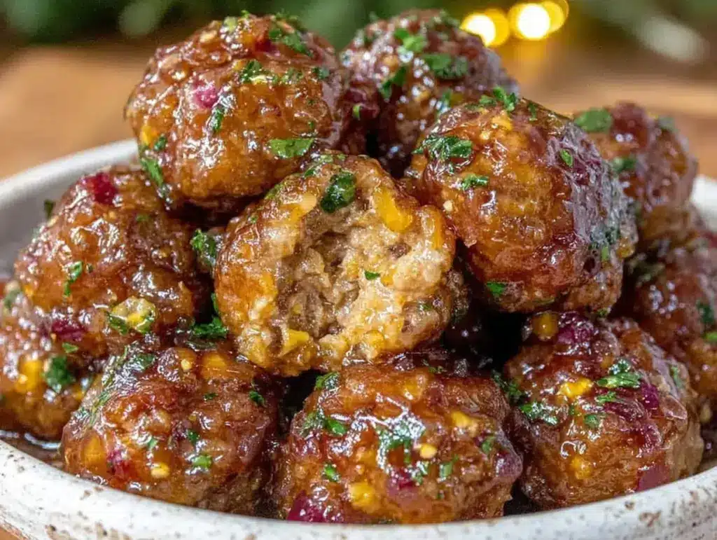 easy crockpot honey garlic meatballs - featured image