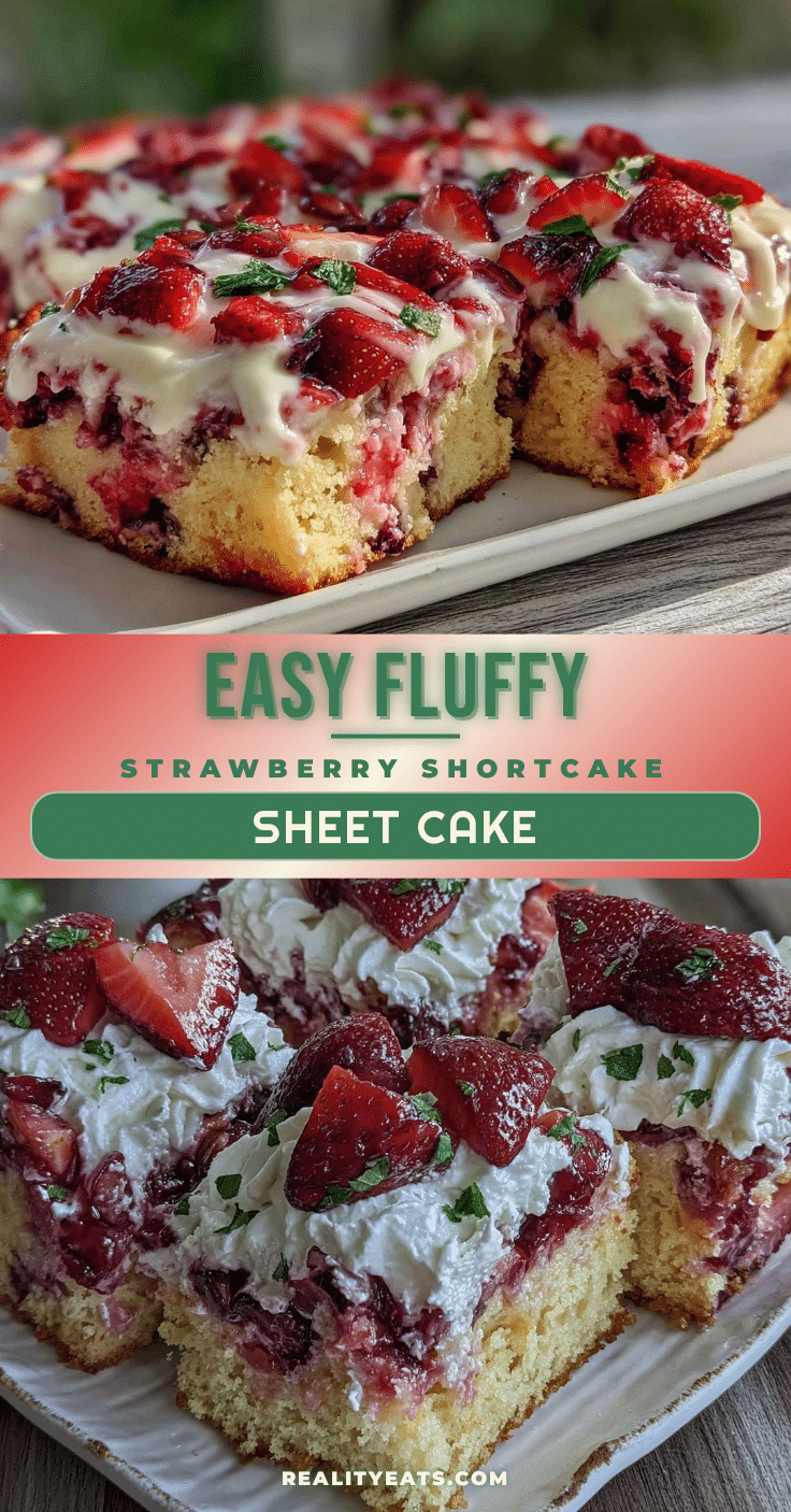 easy fluffy strawberry shortcake sheet cake recipe