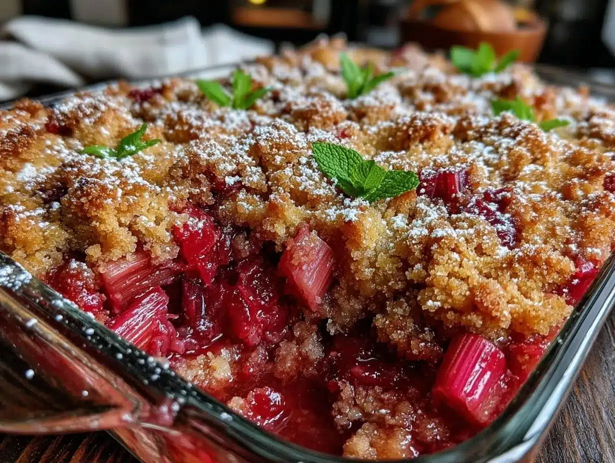 easy rhubarb dump cake preparation steps