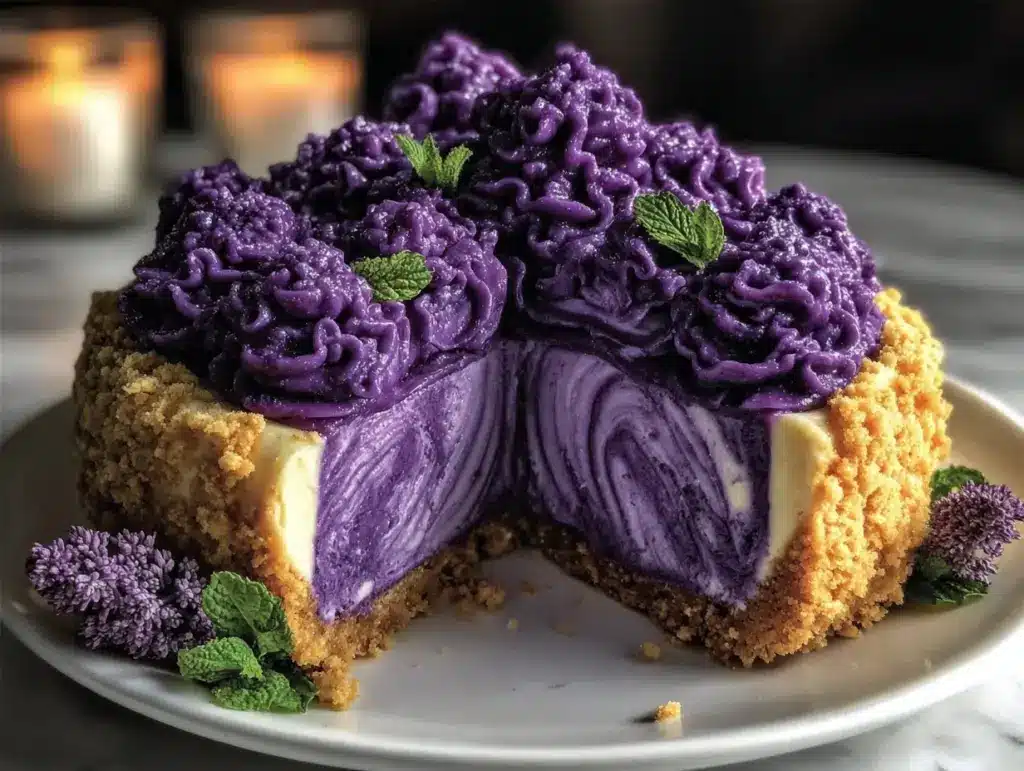 filipino ube halaya cheesecake - featured image