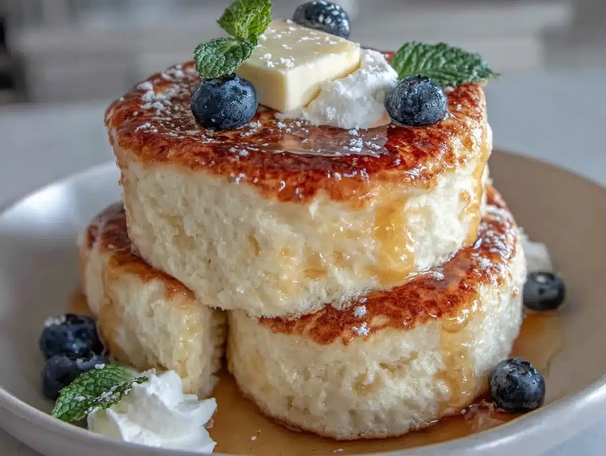 fluffy Japanese souffle pancakes preparation steps