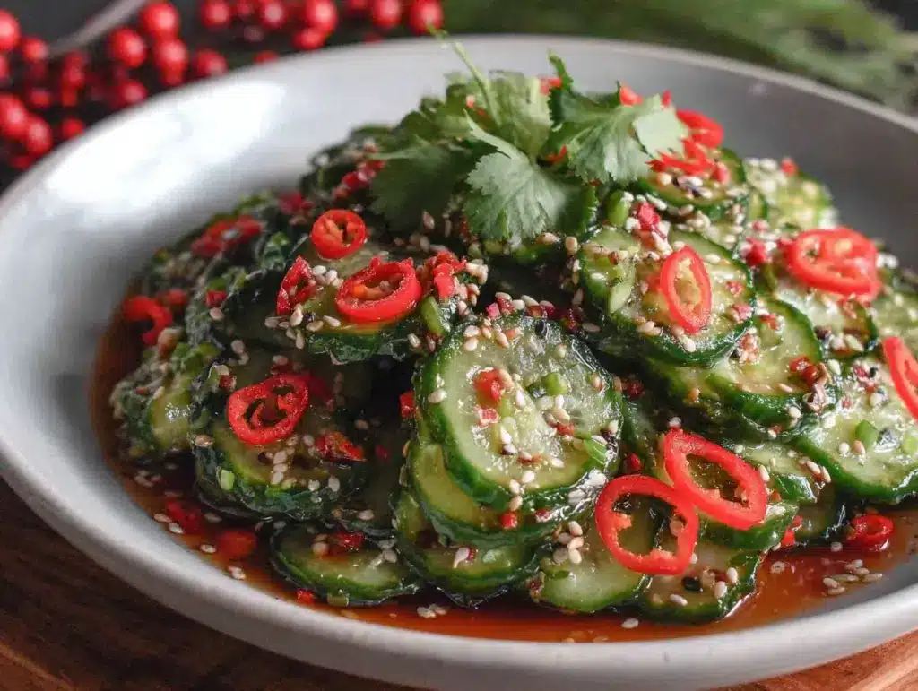 fresh asian cucumber salad - featured image