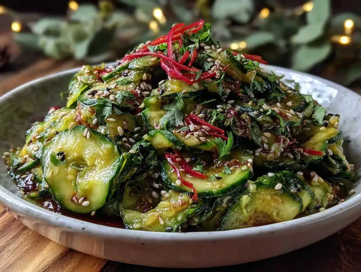 fresh asian cucumber salad preparation steps