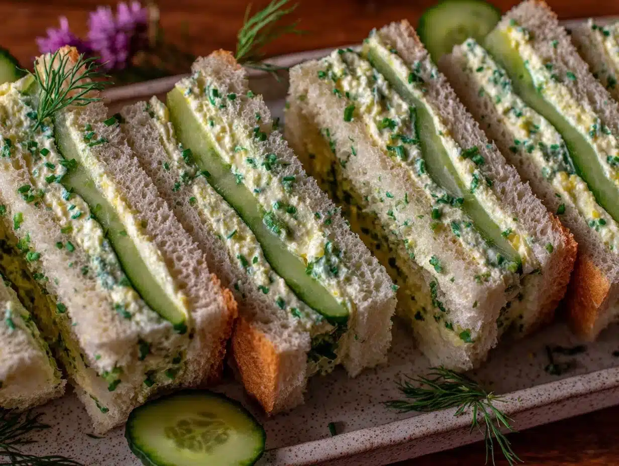 Fresh Benedictine Cucumber Cream Cheese Tea Sandwiches preparation steps