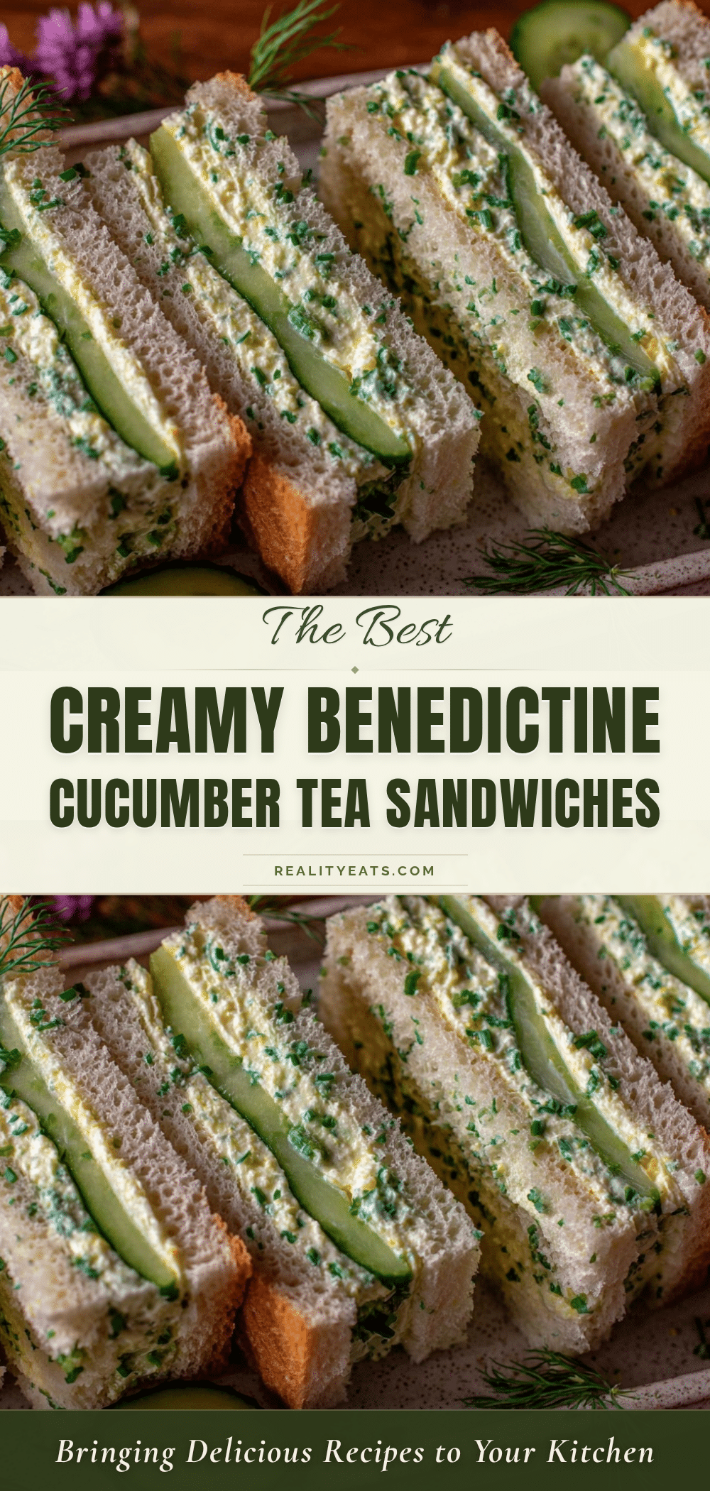 Fresh Benedictine Cucumber Cream Cheese Tea Sandwiches recipe