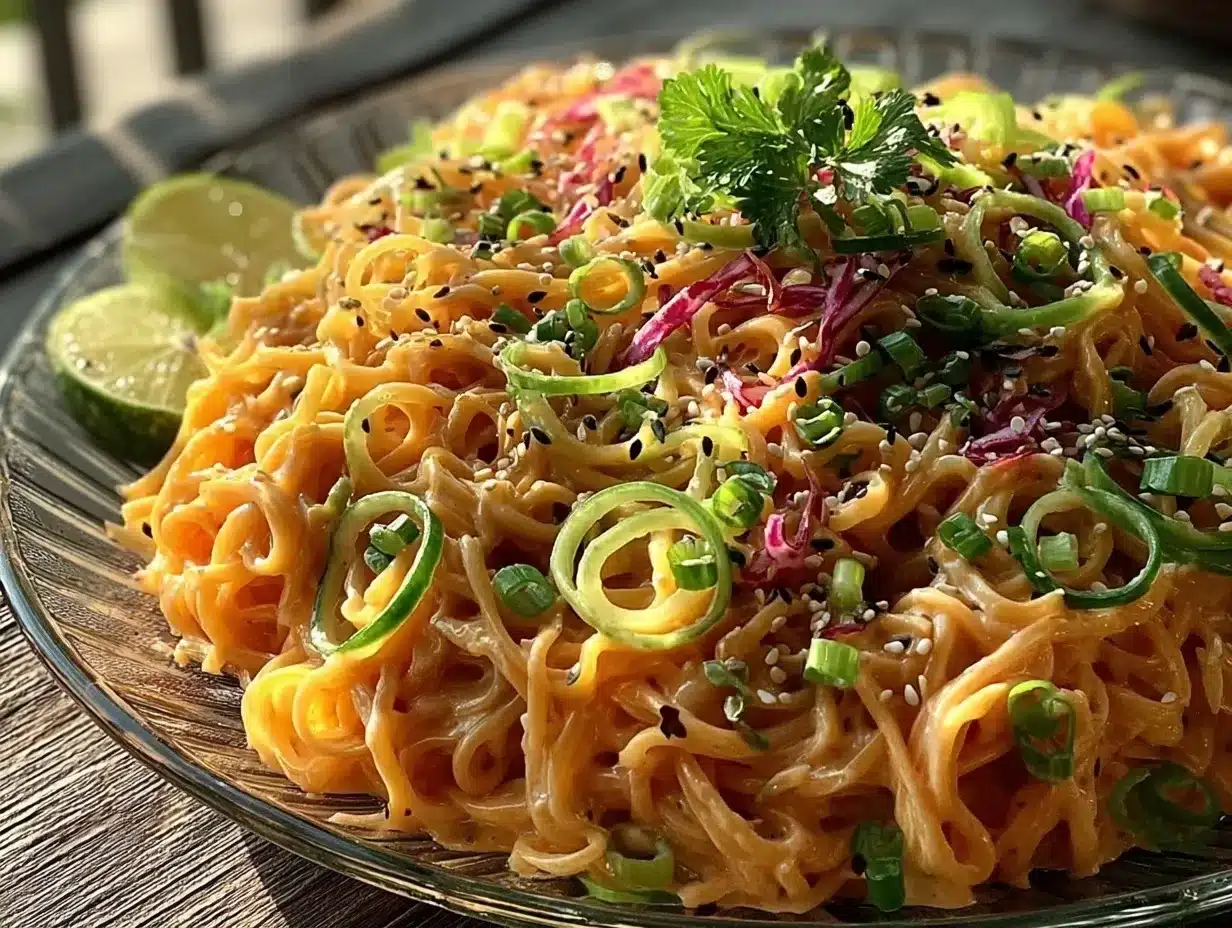 fresh cold sesame noodle salad preparation steps