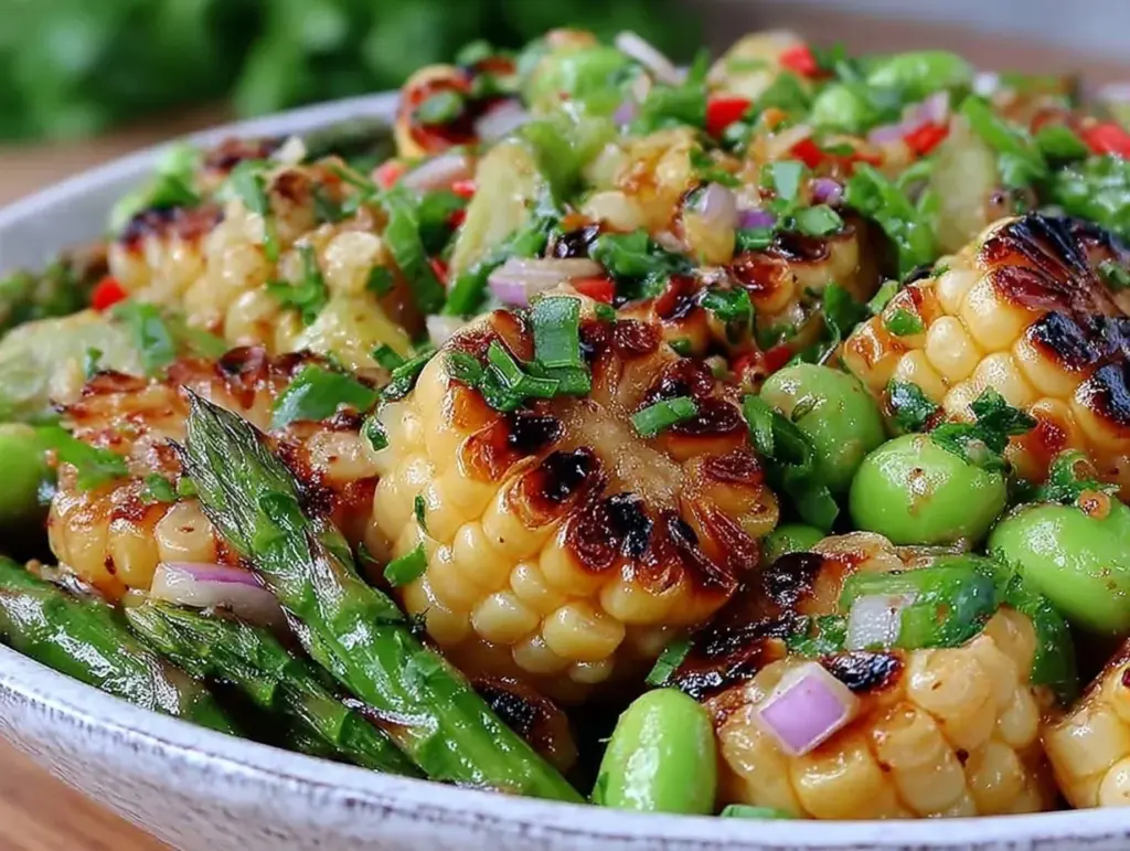 Fresh Honey Old Bay Grilled Corn Succotash Salad - featured image