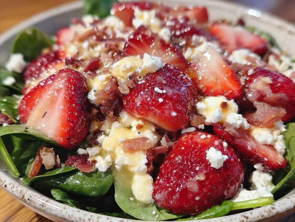 fresh strawberry spinach salad preparation steps