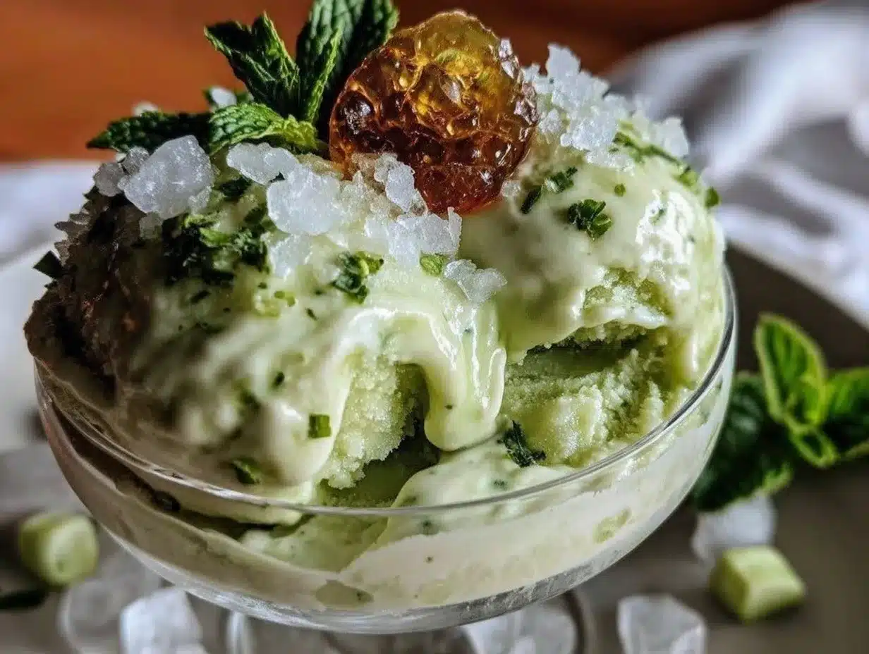 frozen mint julep sorbet preparation steps