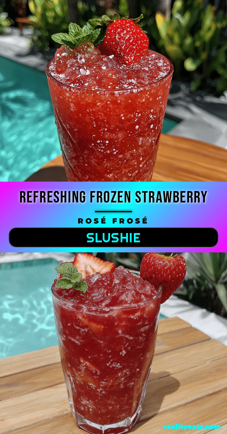 frozen strawberry rosé frosé slushie recipe