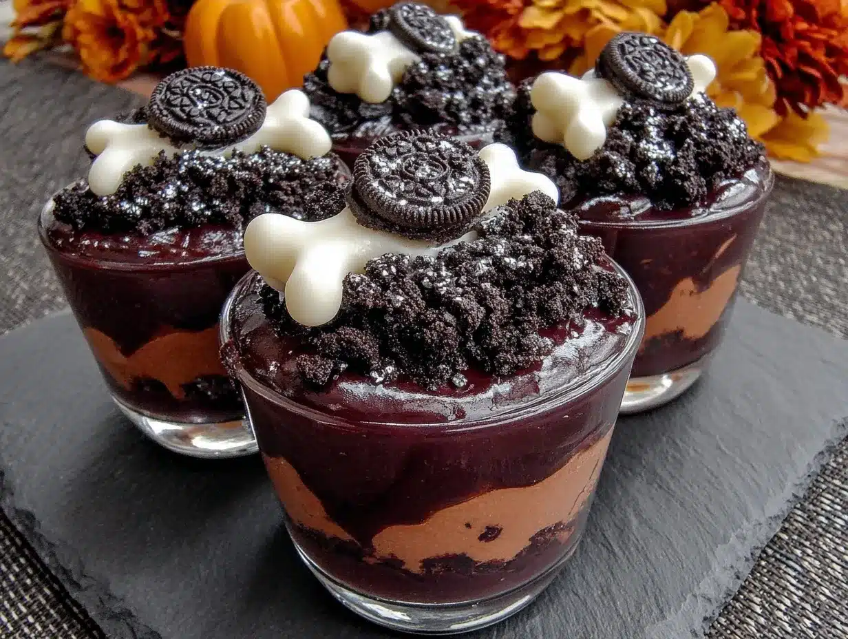 graveyard dirt pudding cups preparation steps
