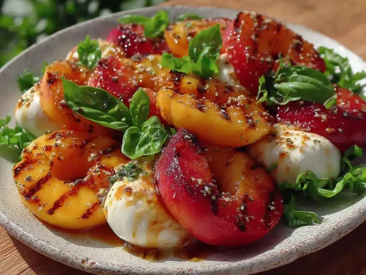grilled peach caprese salad preparation steps