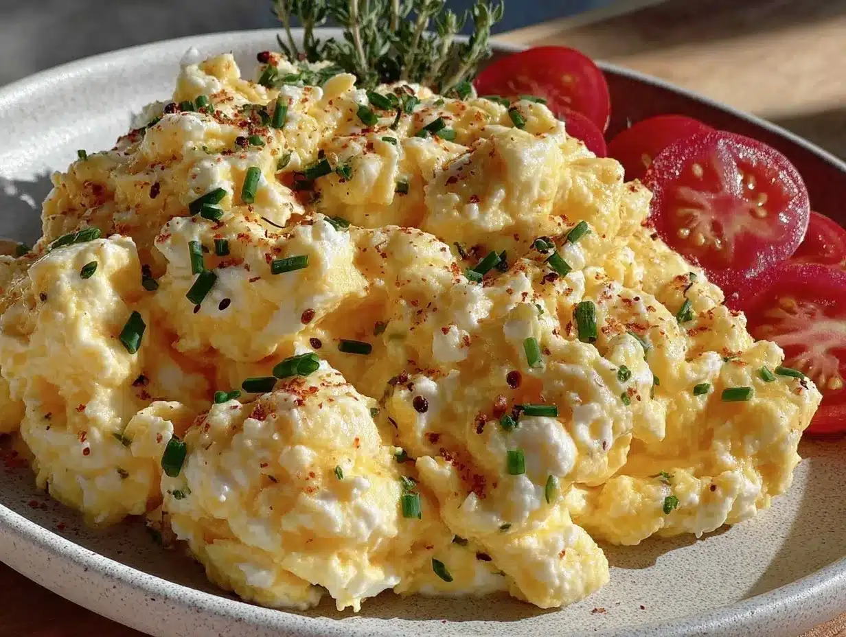 healthy cottage cheese scrambled eggs preparation steps