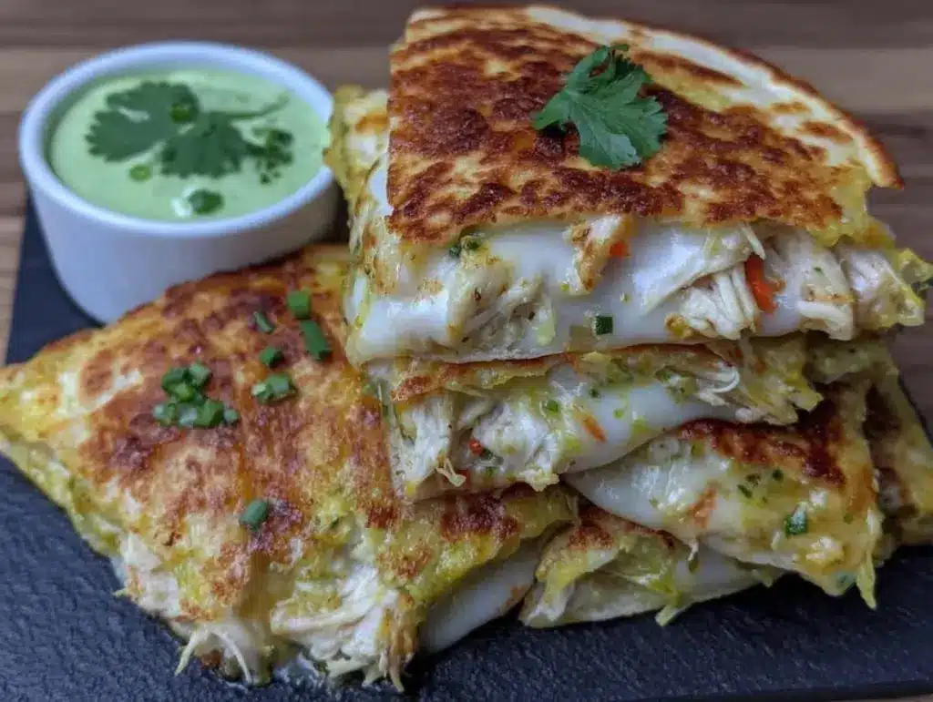 hidden veggie cheesy chicken quesadillas - featured image
