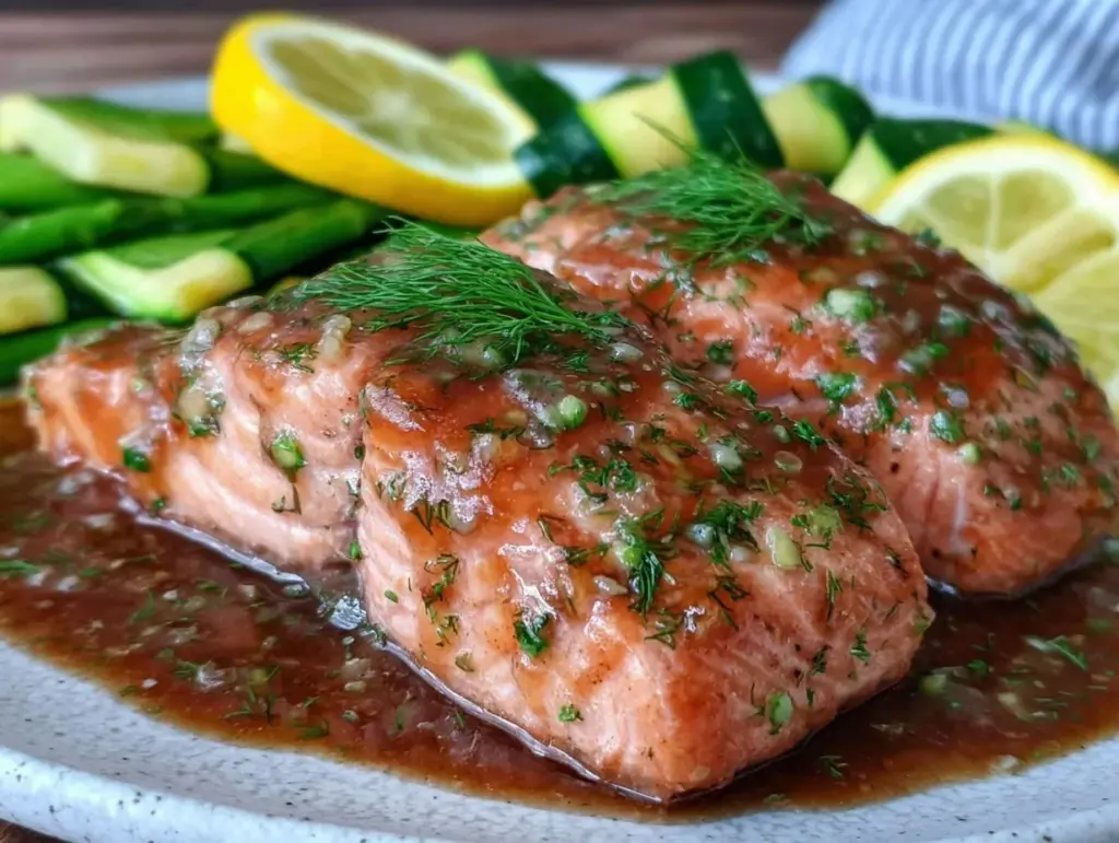 honey garlic salmon foil packets - featured image