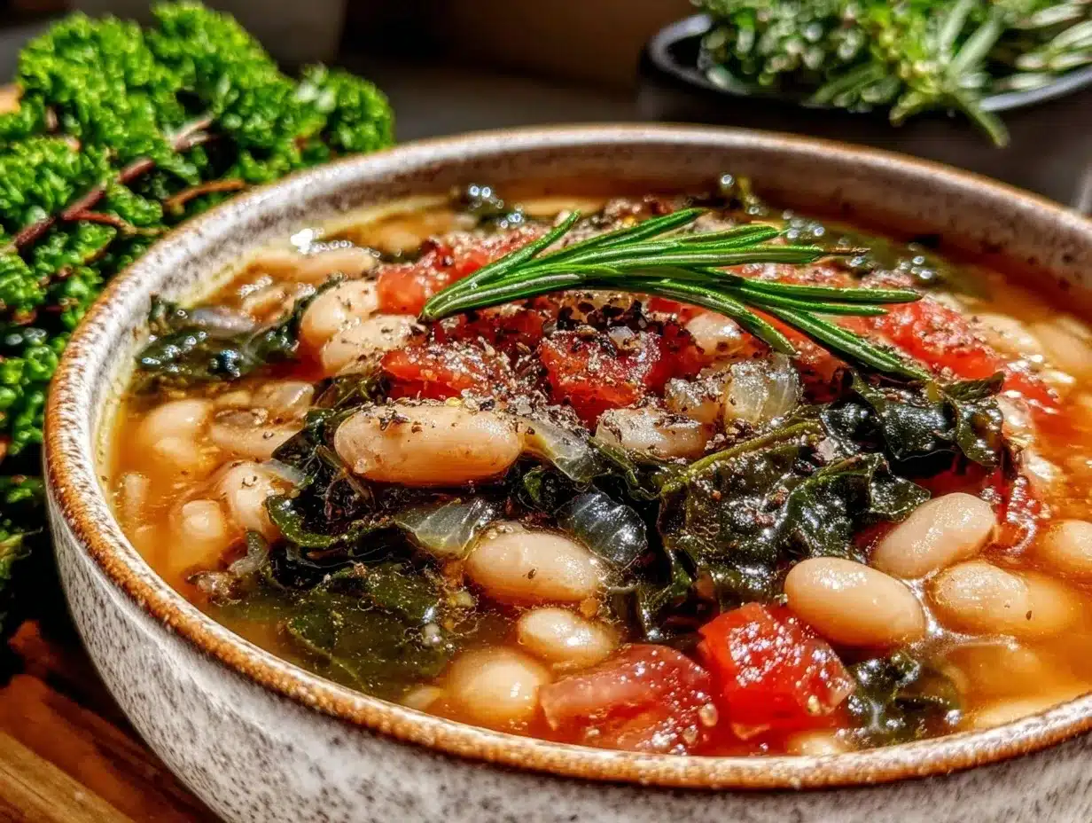 Instant Pot Tuscan white bean and kale soup preparation steps