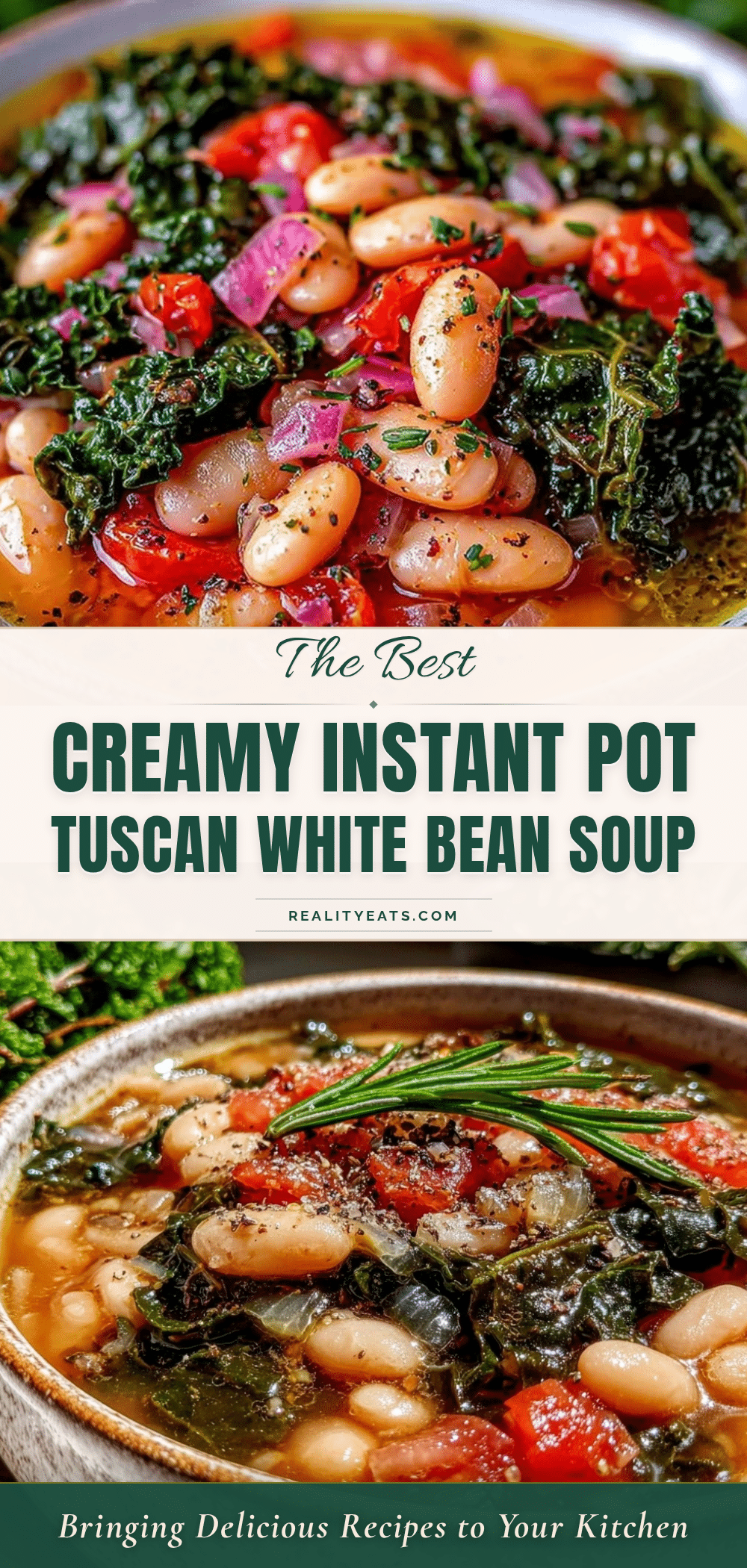 Instant Pot Tuscan white bean and kale soup recipe