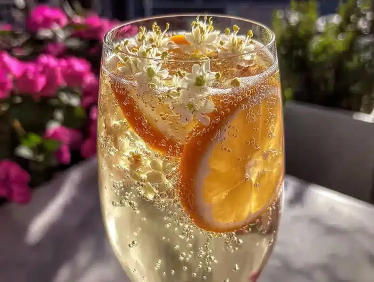 lemon elderflower mocktail spritzer punch preparation steps