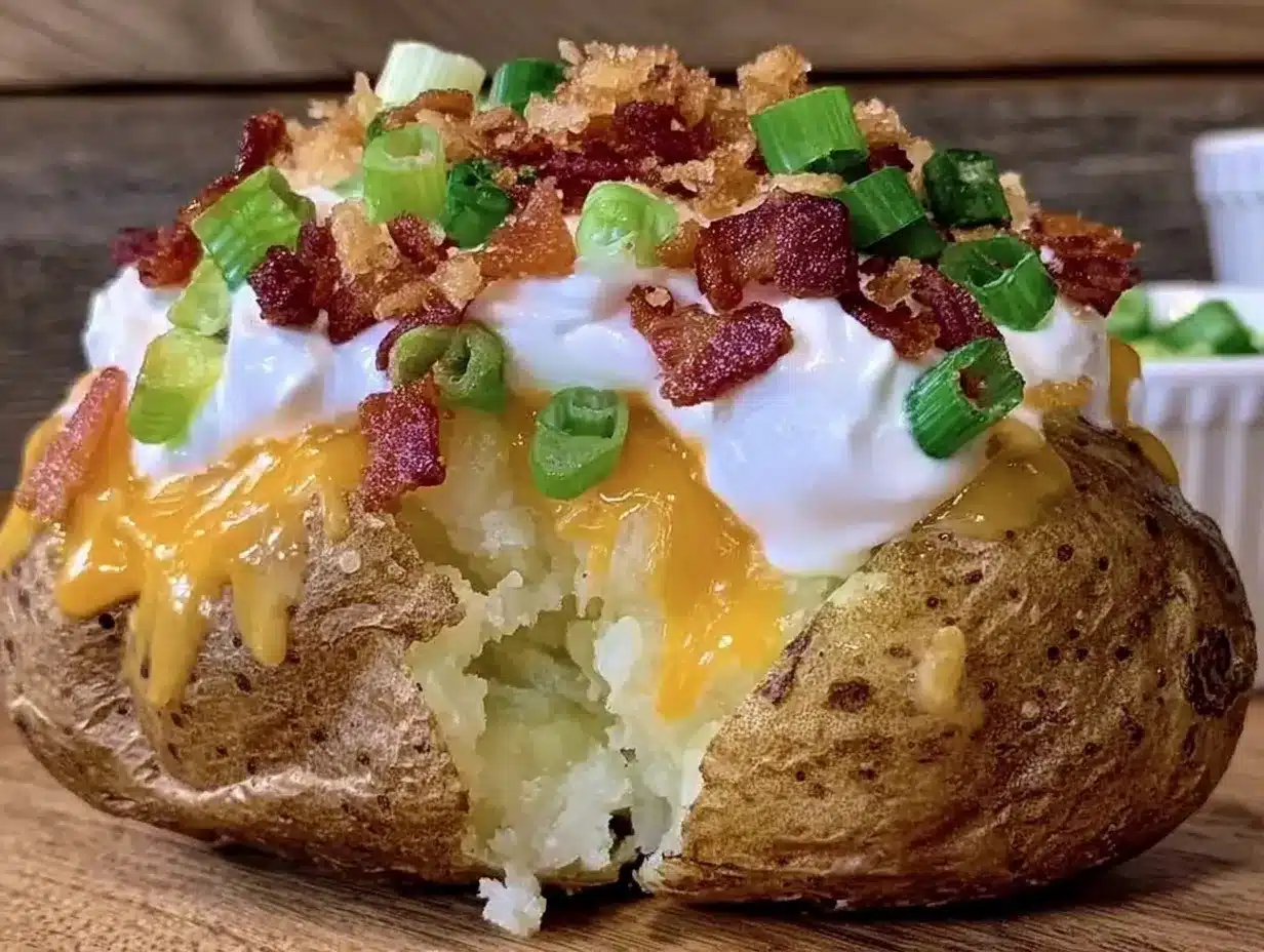 loaded baked potato bar preparation steps