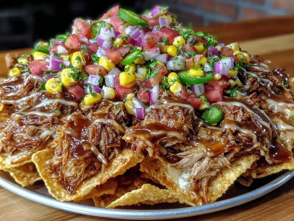 loaded nachos with carnitas corn salsa preparation steps