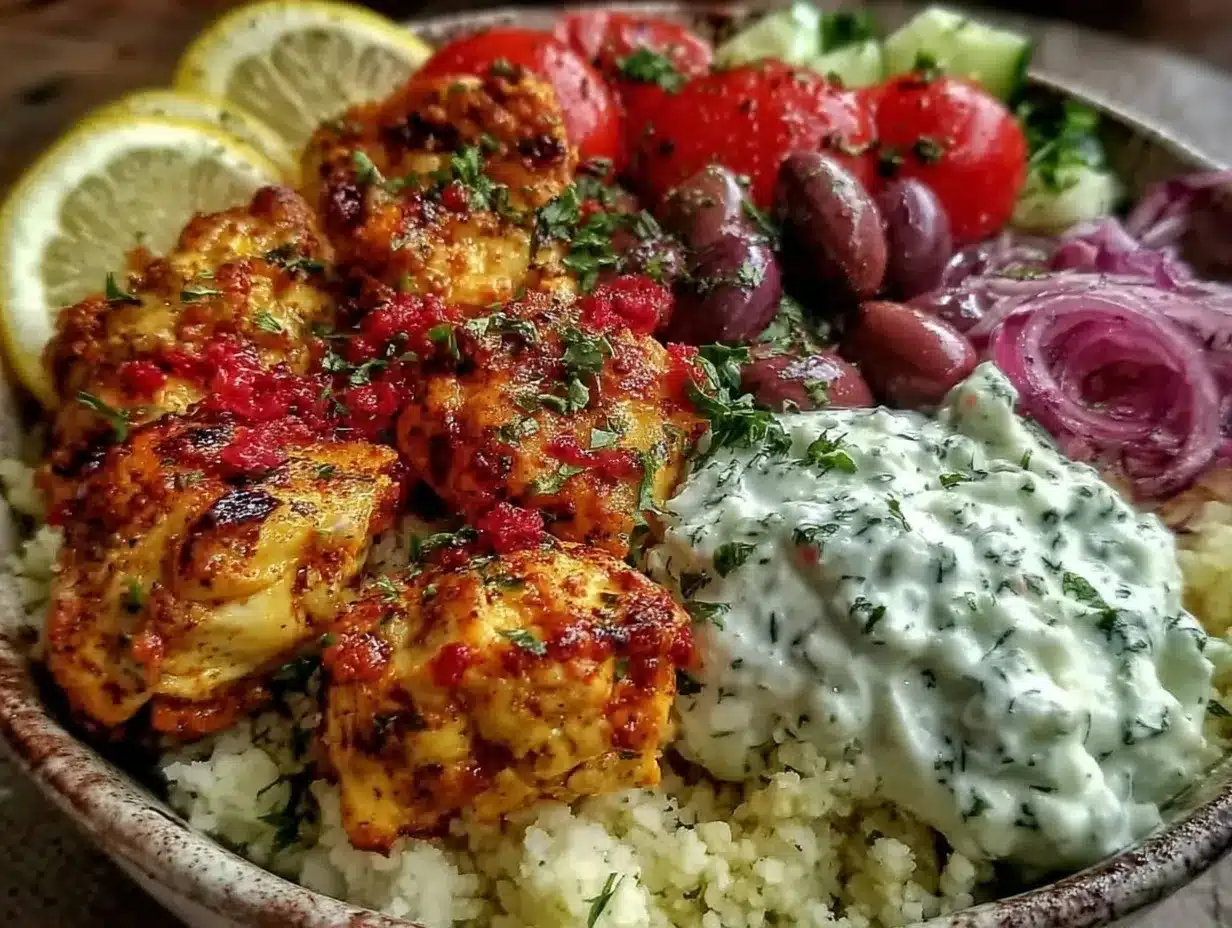 low carb greek chicken bowls preparation steps