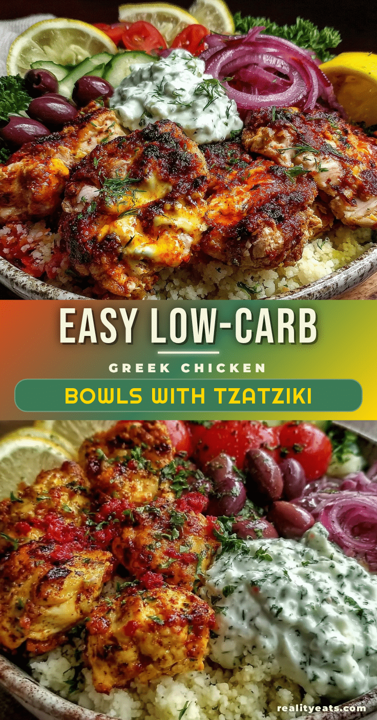 low carb greek chicken bowls recipe