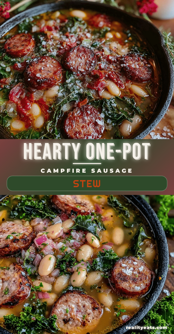 one-pot campfire white bean sausage and kale stew recipe