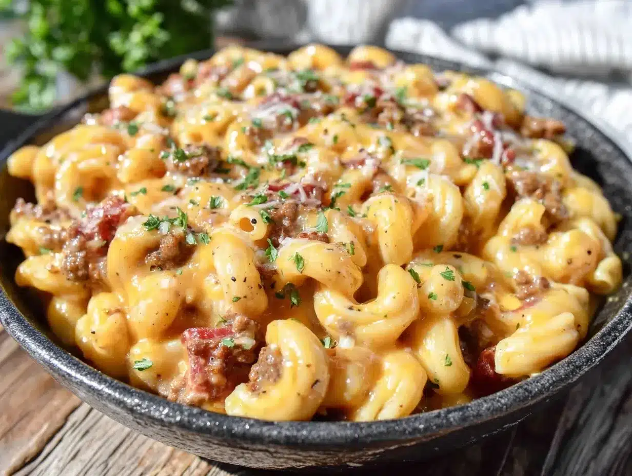 one pot cheeseburger macaroni skillet preparation steps