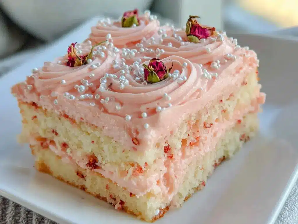 pink champagne cake - featured image
