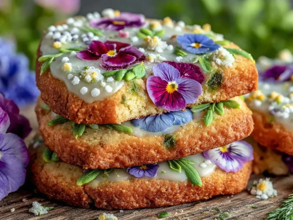 pressed flower butter cookies - featured image