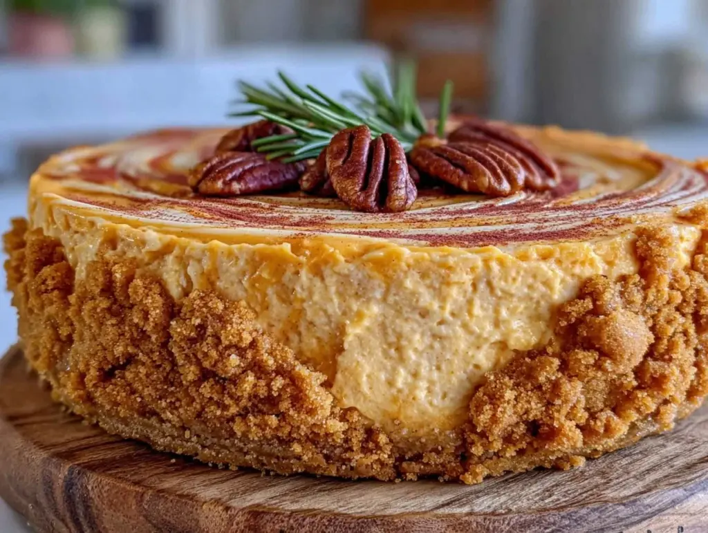 pumpkin spice brown butter cheesecake - featured image
