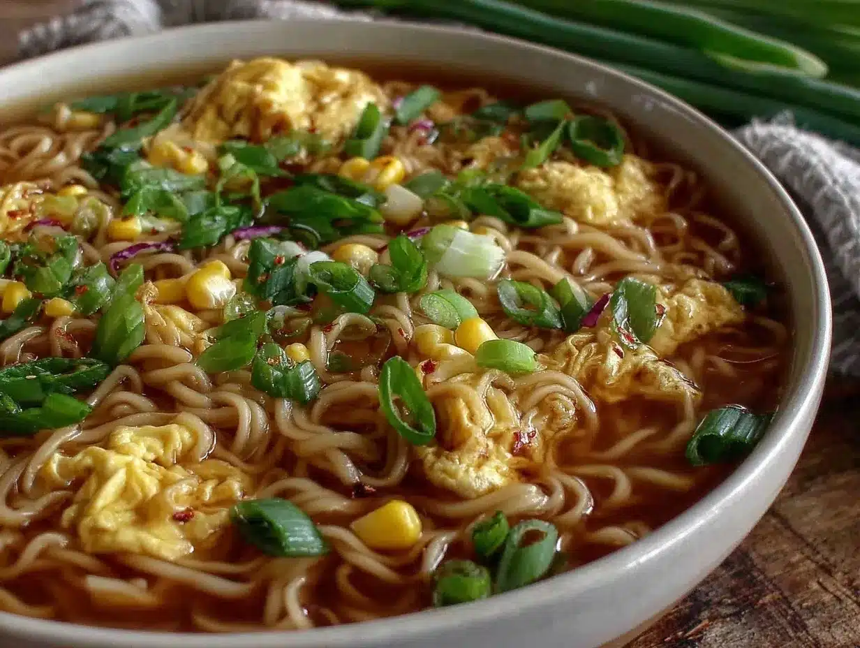 quick creamy egg drop ramen soup preparation steps