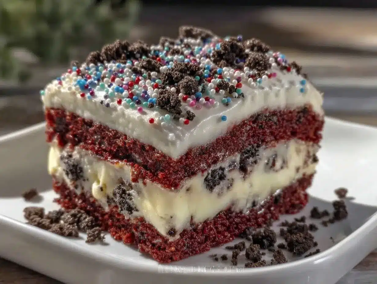 red velvet oreo icebox cake preparation steps