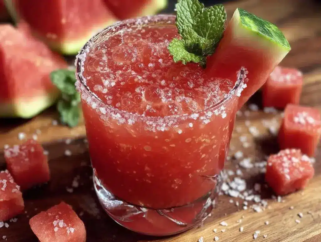 refreshing virgin watermelon margarita mocktail - featured image